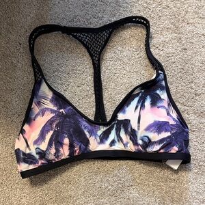 VENUS Palm Print Bikini Top - Purple and Pink
